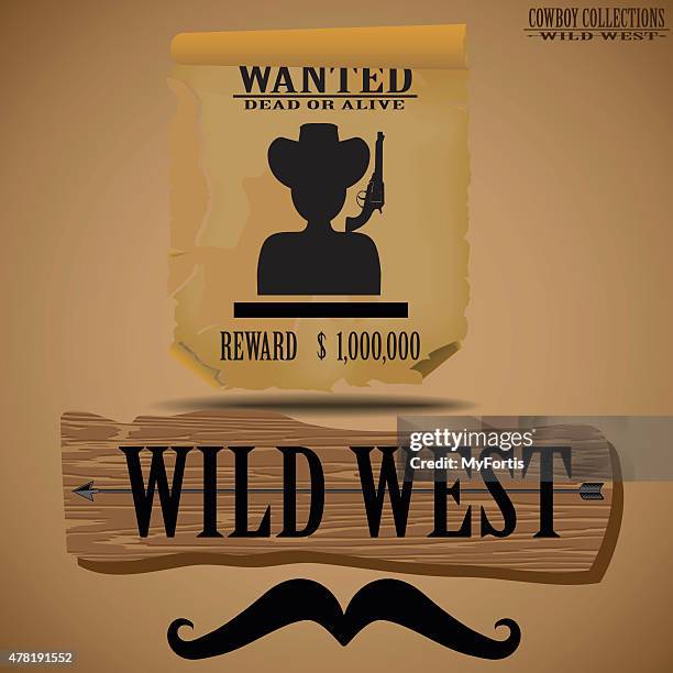 cowboy collections - the publishing poster wanted. - wanted poster background stock illustrations