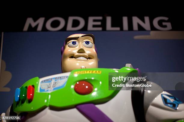 The character "Buzz Lightyear," was on display in the Pixar exhibit. The Museum of Science will soon open a new exhibit called "The Science Behind...
