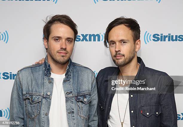 Michael Jeffery and Keith Jeffery of Atlas Genius visit at SiriusXM Studios on June 23, 2015 in New York City.