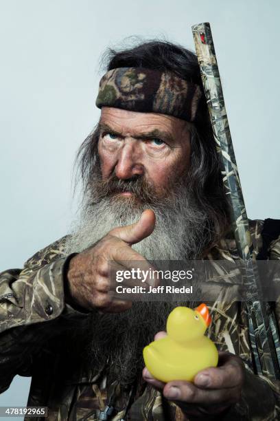 Reality television personalities from Duck Dynasty, Phil Robertson is photographed for GQ Magazine on October 24, 2013 in West Monroe, Louisiana....