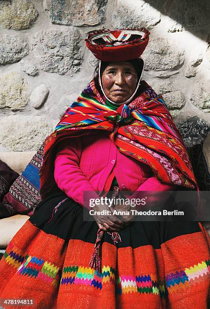 Portrait of a peruvian woman with traditional clothes
