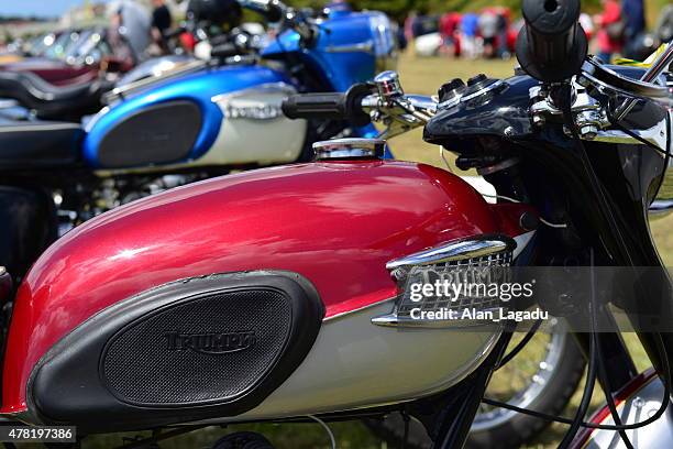 triumph bikes, u.k. - triumph motorcycle bildbanksfoton och bilder