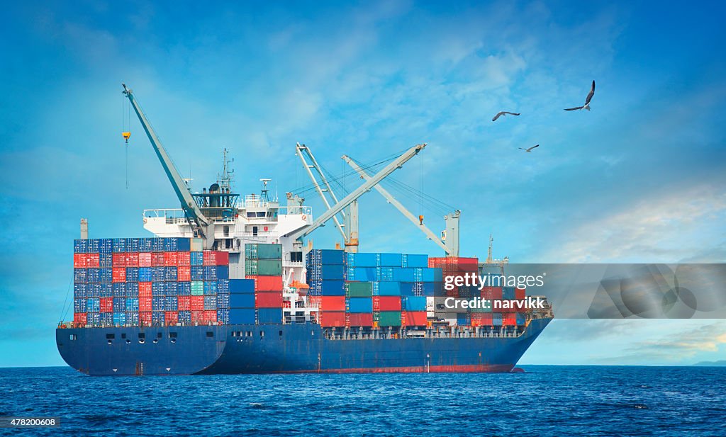 Cargo ship on the sea