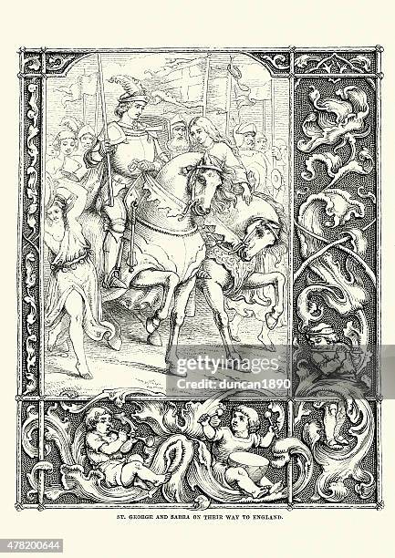 saint george and sabra - saint george stock illustrations