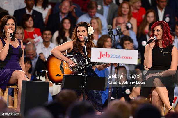 Chirino Siste performs during Former Florida Governor Jeb Bush announce his candidacy for the 2016 Republican presidential nomination at Miami Dade...