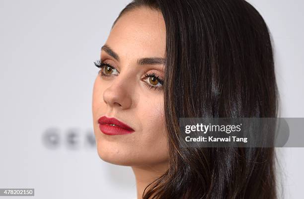 Actress and Gemfields brand ambassador, Mila Kunis, attends a photocall for the launch of Gemfields Mozambican rubies in London at Corinthia Hotel...