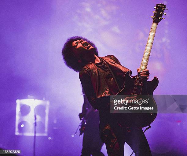 Prince performs onstage at Warner Theatre on June 14, 2015 in Washington, DC.