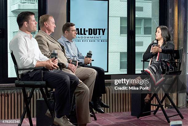 Brian Stann, General James L. Jones, Dan Goldenberg, and moderator Nancy Redd attend the AOL Build Speaker Series at AOL Studios In New York on June...