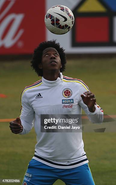 Carlos Sanchez, of Colombia, during a training session at San Carlos de Apoquindo on June 23, 2015 in Santiago, Chile. Colombia will face Argentina...