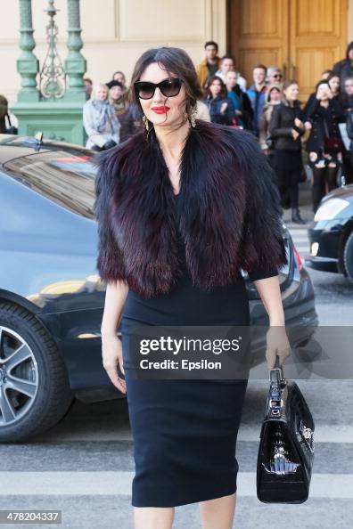 Monica Bellucci arrives to the Dolce & Gabbana shop at TSUM on March