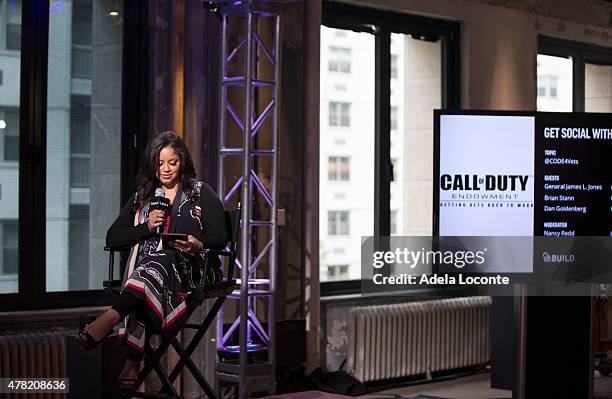 Moderator Nancy Redd attends "Call of Duty Endowment" that helps veterans find employemnt at AOL Studios In New York on June 23, 2015 in New York...