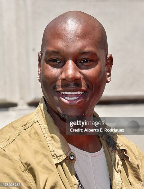 Actor Tyrese Gibson attends the premiere press event for the new Universal Studios Hollywood Ride "Fast & Furious-Supercharged" at Universal Studios...