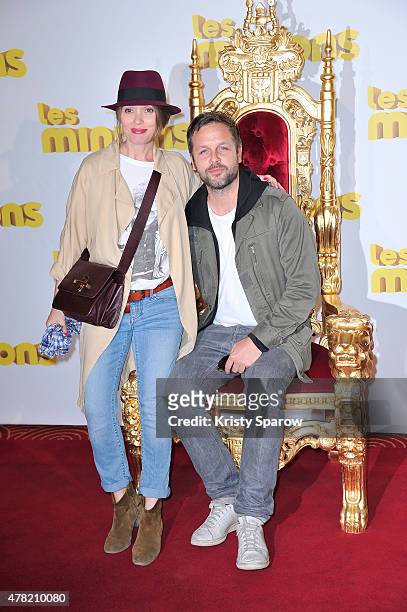 Anne Marivin and Joachim Roncin attend the 'Les Minions' Paris Premiere at Le Grand Rex on June 23, 2015 in Paris, France.