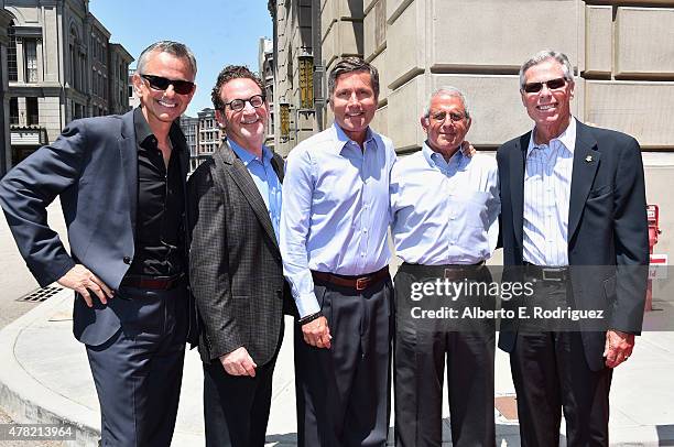Mark Woodbury, President, Universal Creative, Larry Kurzweil, President & COO Universal Studios Hollywood, Steve Burke, CEO NBCUniversal, Ron Meyer,...