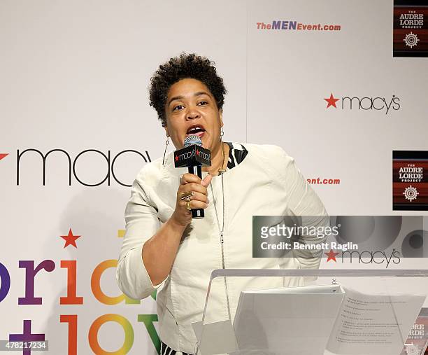 Cara Page, Executive Director of the Audre Lorde Project attends the 2015 LGBTQ Changemakers Award Ceremony at Macy's Herald Square on June 23, 2015...