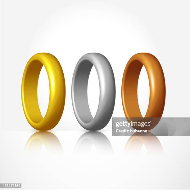 royalty free vector rings color set - silver belt stock illustrations