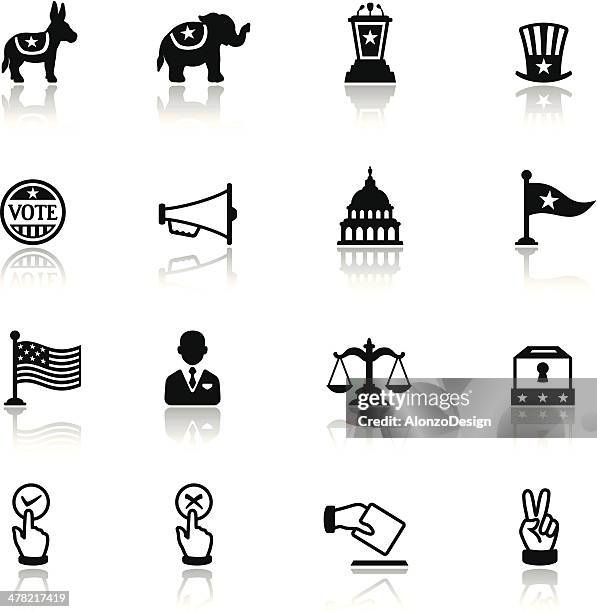 stockillustraties, clipart, cartoons en iconen met politics icon set - presidentieel debat