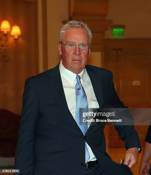 Mike Murphy of the National Hockey League leaves the NHL general managers meetings at the Bellagio Las Vegas on June 23, 2015 in Las Vegas, Nevada.