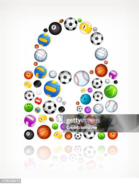 lock on sport balls - water polo stock illustrations