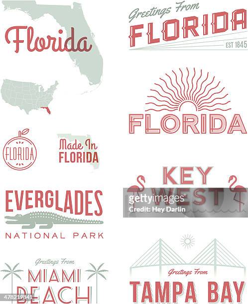 florida typography - tampa stock illustrations
