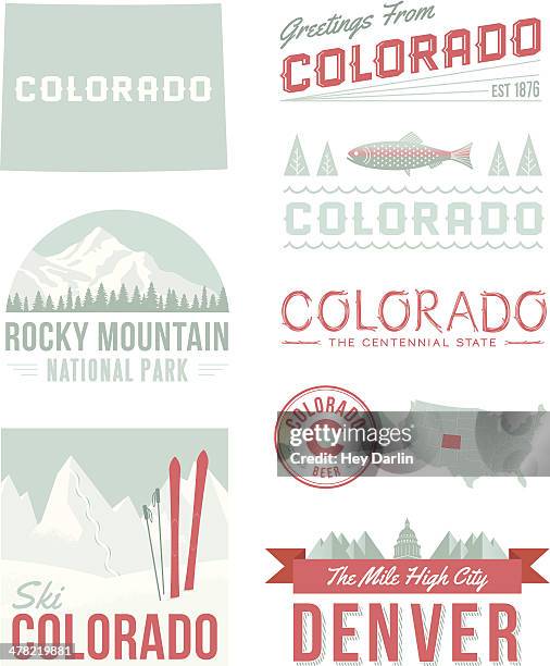 colorado typography - denver stock illustrations