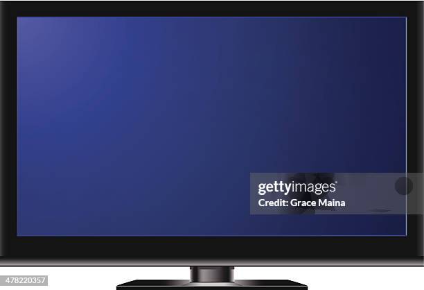 television isolated on white background - vector - large screen tv stock illustrations