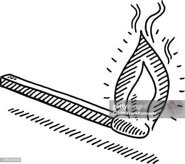 light match ignition drawing - flames transparent background stock illustrations
