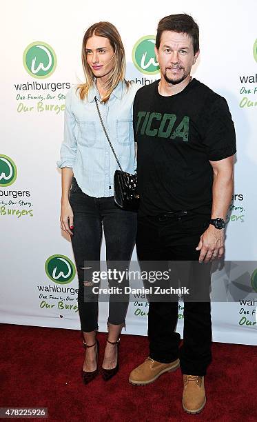 Rhea Durham and Mark Wahlberg attend the Wahlburgers Coney Island Preview Party at Wahlburgers Coney Island on June 23, 2015 in New York City.