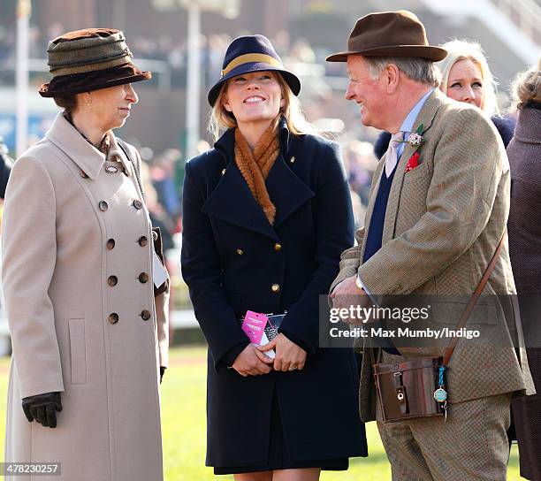 Princess Anne, The Princess Royal, Autumn Phillips and Andrew Parker Bowles watch the racing as they attend Ladies Day, day 2 of the Cheltenham...