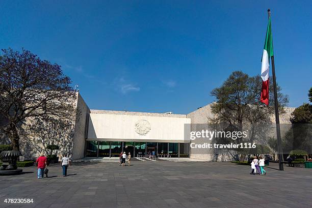 national museum of anthropology in mexico city - museo nacional de antropologia stockfoto's en -beelden