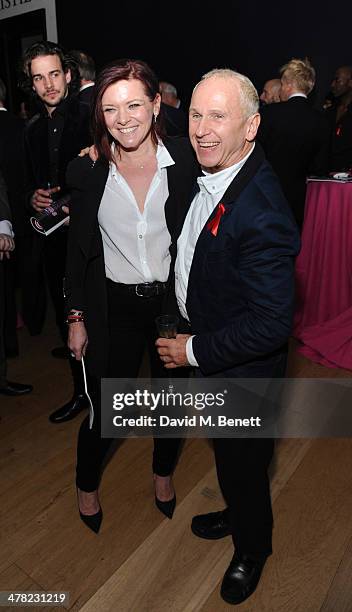 Finty Williams and Wayne Sleep attends the Terrence Higgins Trust Auction at Christie's on March 12, 2014 in London, England.