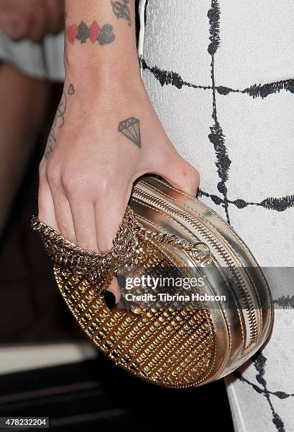Cher Lloyd, fasion detail, attends BCBGeneration party like a GenGirl Summer Solstice party at Gracias Madre on June 23, 2015 in West Hollywood,...