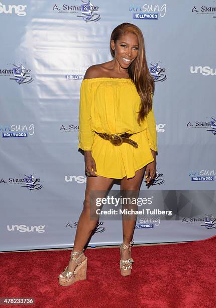 Actress AJ Johnson attends a screening of TV One's Unsung Kid 'N Play Episode in commemoration of the 25th Anniversary Of The Movie "House Party" at...