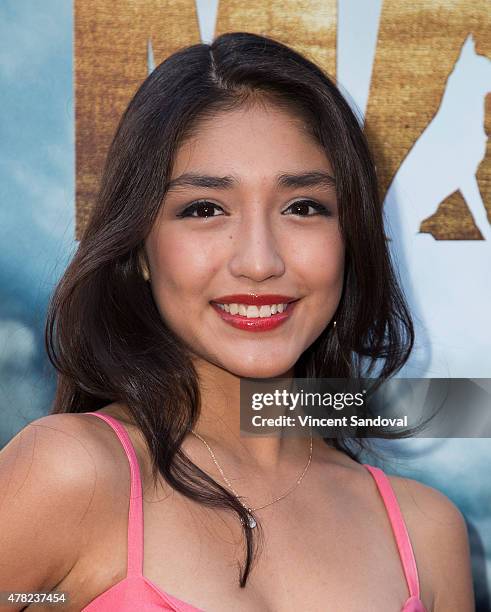 Actress Mia Xitlali attends the Los Angeles premiere of "MAX" at the Egyptian Theatre on June 23, 2015 in Hollywood, California.