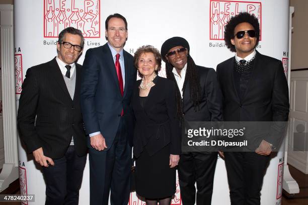 Kenneth Cole, AT&T chairman and chief executive officer Randall L. Stephenson, Matilda Cuomo, Nile Rodgers, and ELEW attend Help USA's 2014 Tribute...