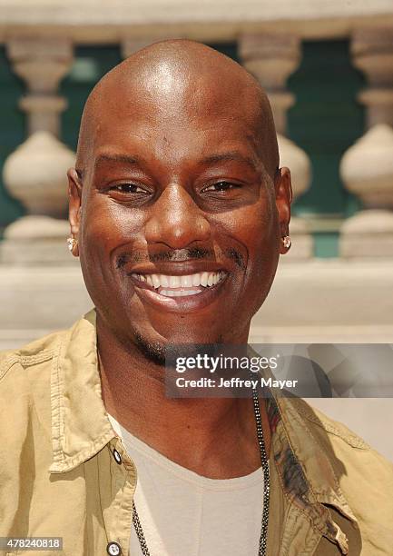 Actor Tyrese Gibson attends the 'Fast & Furious - Supercharged' ride premiere at Universal Studios Hollywood on June 23, 2015 in Universal City,...