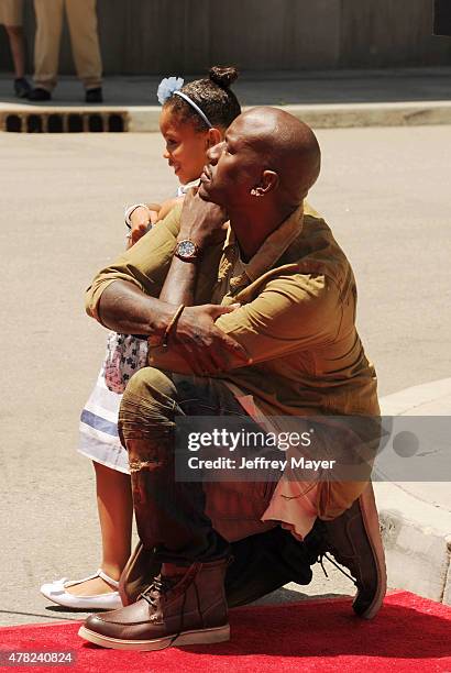 Actor Tyrese Gibson and daughter Shayla Gibson attend the 'Fast & Furious - Supercharged' ride premiere at Universal Studios Hollywood on June 23,...