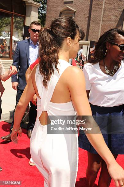 Actress Michelle Rodriguez attends the 'Fast & Furious - Supercharged' ride premiere at Universal Studios Hollywood on June 23, 2015 in Universal...