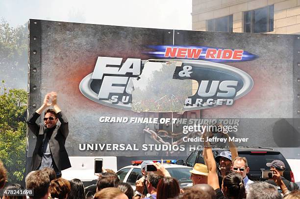 Atmosphere at the 'Fast & Furious - Supercharged' ride premiere at Universal Studios Hollywood on June 23, 2015 in Universal City, California.