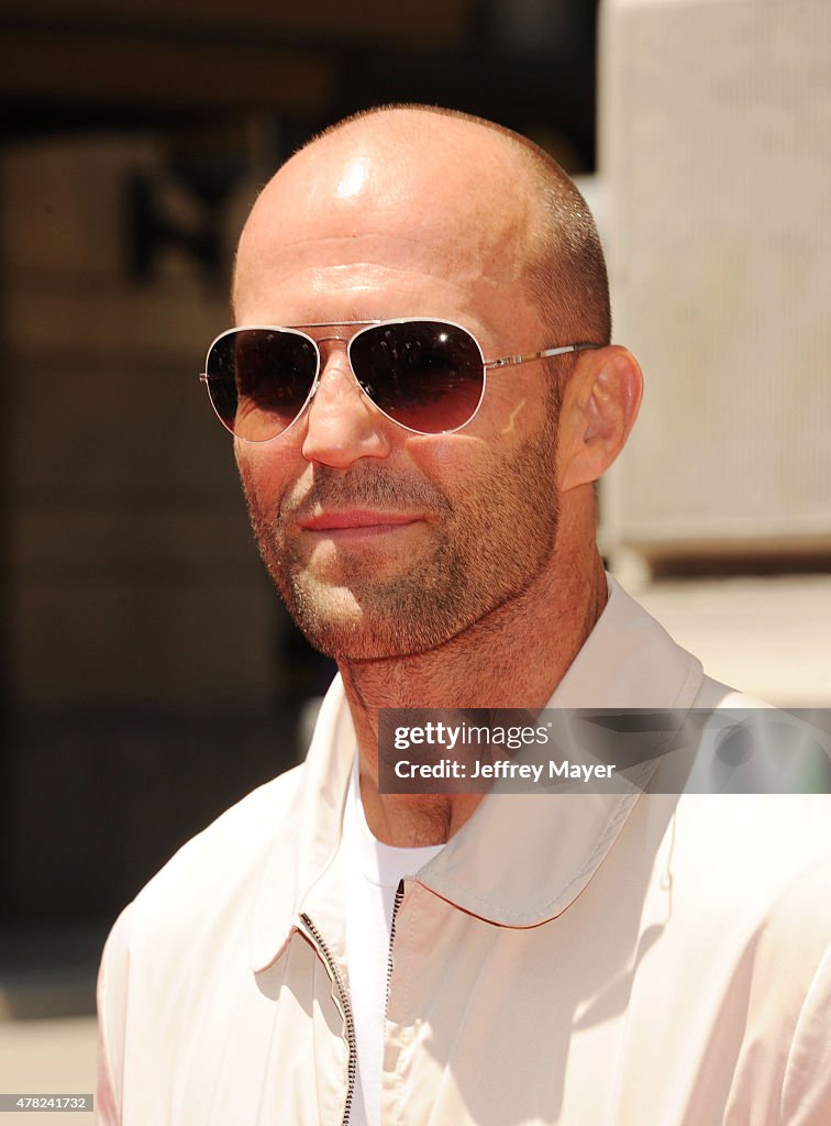 Actor Jason Statham attends the 'Fast & Furious - Supercharged' ride ...