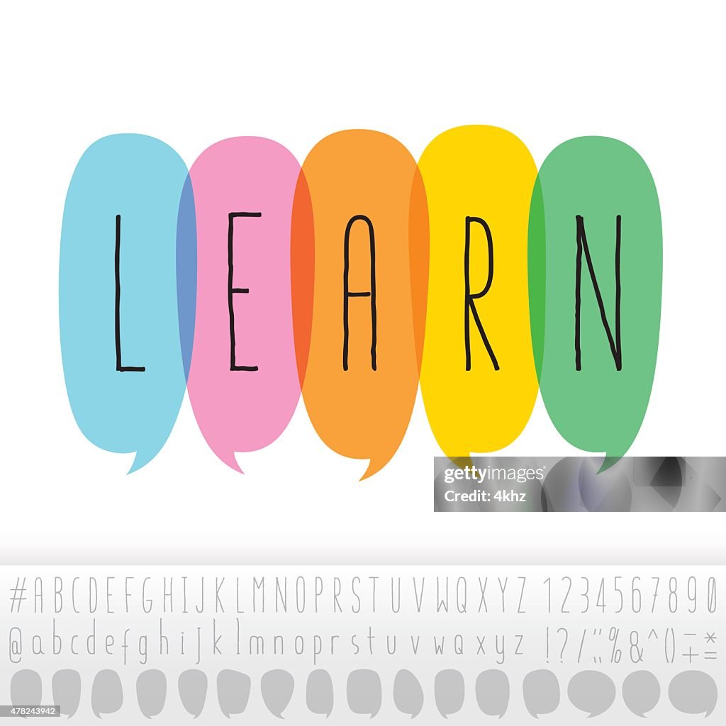 Learn Text In Speech Bubbles With Alphabet Design Set