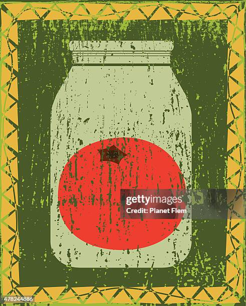 tomato jar - canning stock illustrations