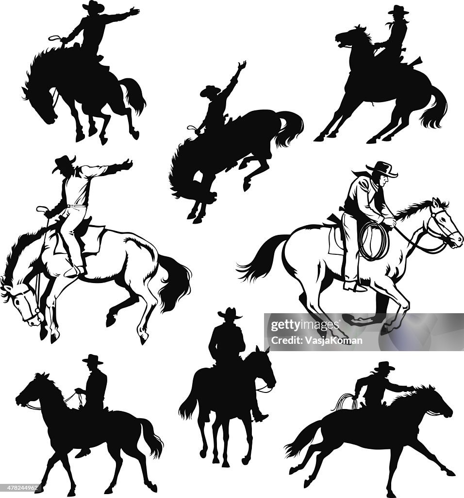 Cowboy e cavallo-disegni e modelli
