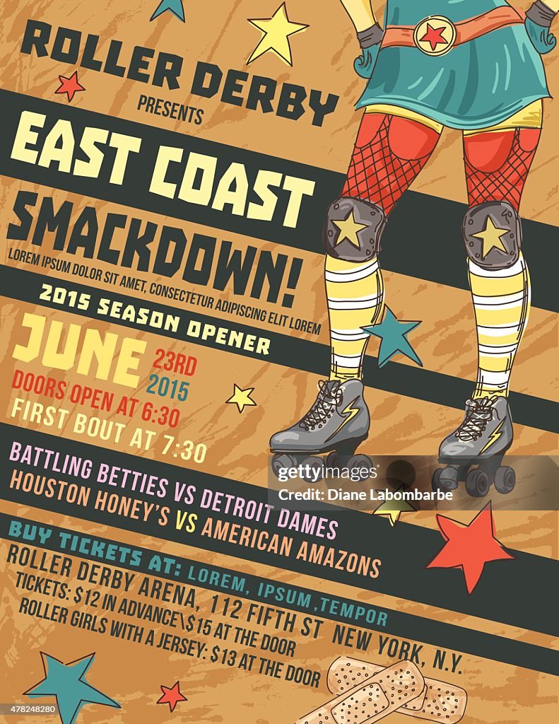 Roller Derby Event Poster Template