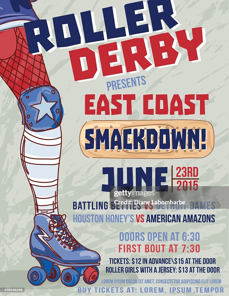 Roller Derby Event Poster Template