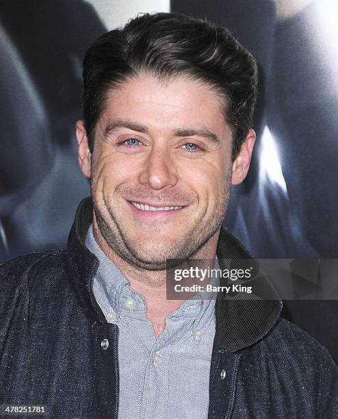 Actor Jon Abrahams arrives at the Los Angeles Premiere 'Non-Stop' on February 24, 2014 at Regency Village Theatre in Westwood, California.