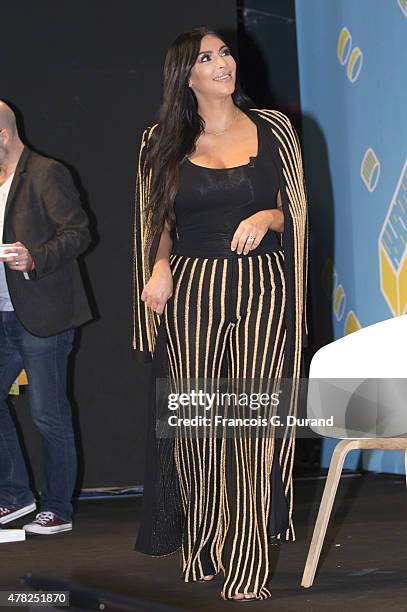 Kim Kardashian West on stage during the Sudler forum as part of the Cannes Lions International Festival of Creativity on June 24, 2015 in Cannes,...