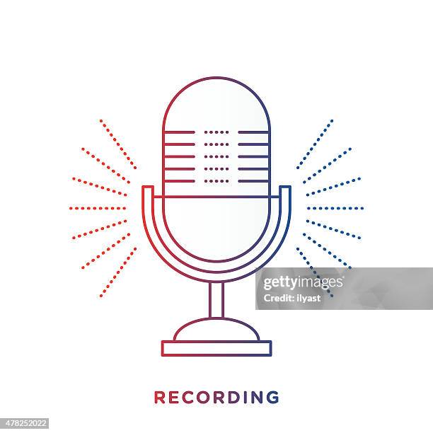 retro microphone symbol - vintage microphone stock illustrations