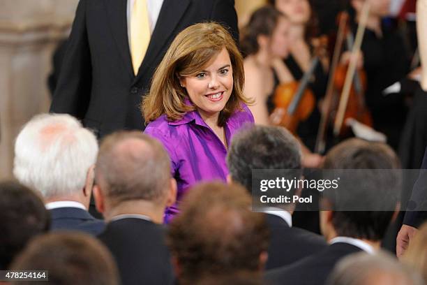 Spanish Vice President Soraya Saenz de Santamaria attends the 30th Anniversary of Spain being part of European Communities at the Royal Palace on...