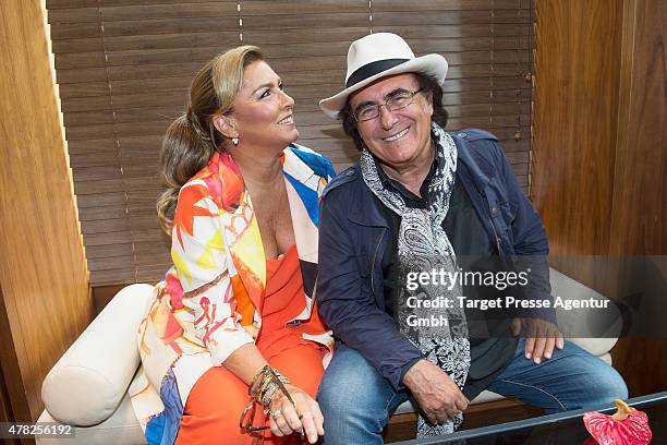 Al Bano and Romina Power attend the Al Bano & Romina Power press conference on June 24, 2015 in Berlin, Germany.